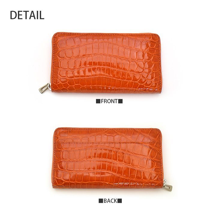 ヘンローン社製 クロコダイル ラウンドファスナー 長財布 シャイニング