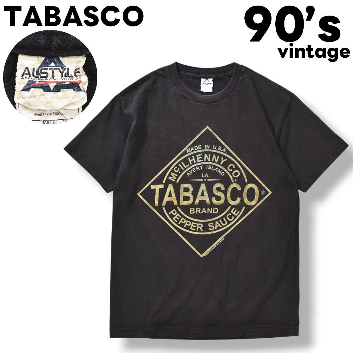 企業物】 90s ヴィンテージ タバスコ TABASCO ロゴ プリント Tシャツ