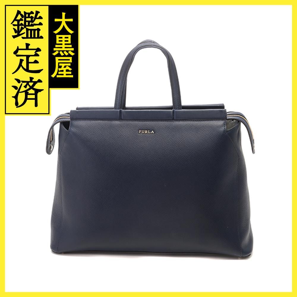 FURLA フルラ 2WAYショルダーバッグ ネイビー レザー G6782【434