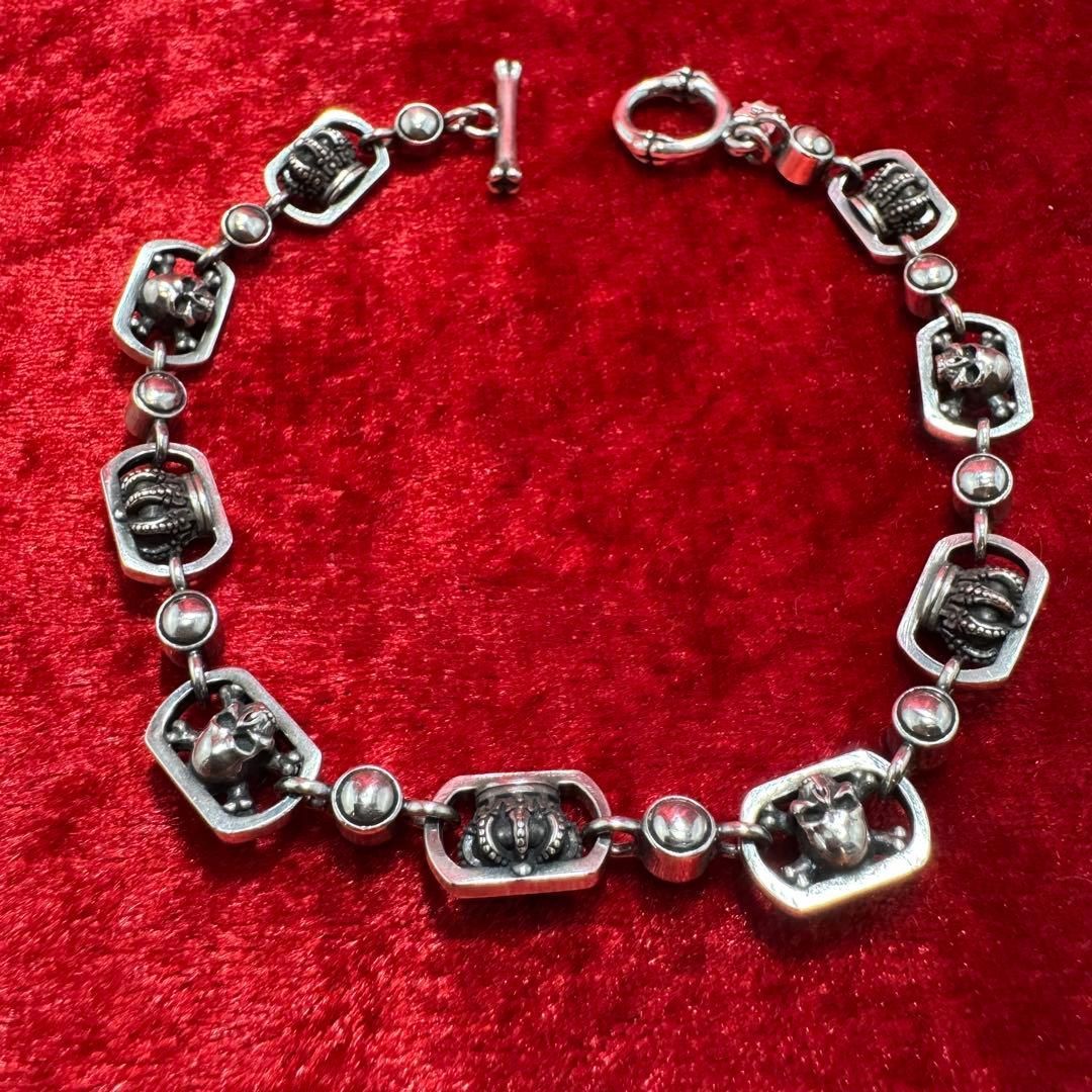 J デイビス ブレスレット 925 29.4g J×U スカルクラウン