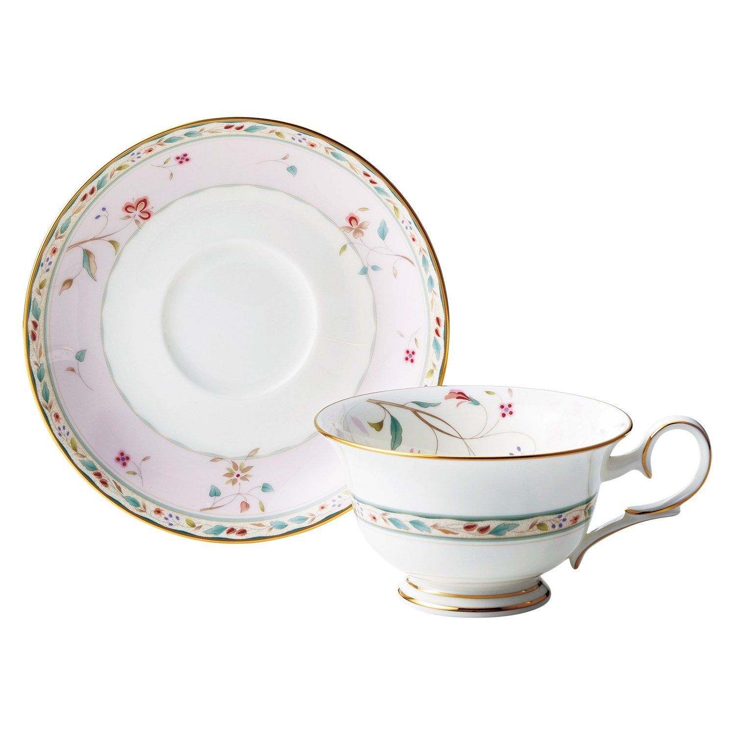 03 ピンク Noritake ノリタケ カップ - ソーサー コーヒー ティー 兼用 215cc 花更紗 ピンク ボーンチャイナ T50717A|4409-5