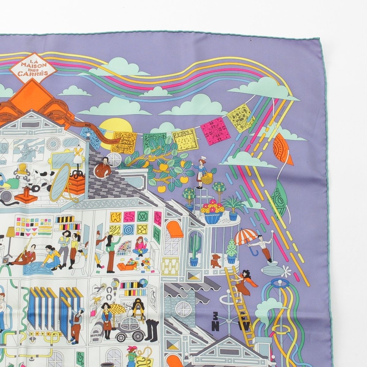 エルメス シルク カレ90 MAISON DES CARRES メゾンデカレ スカーフ  