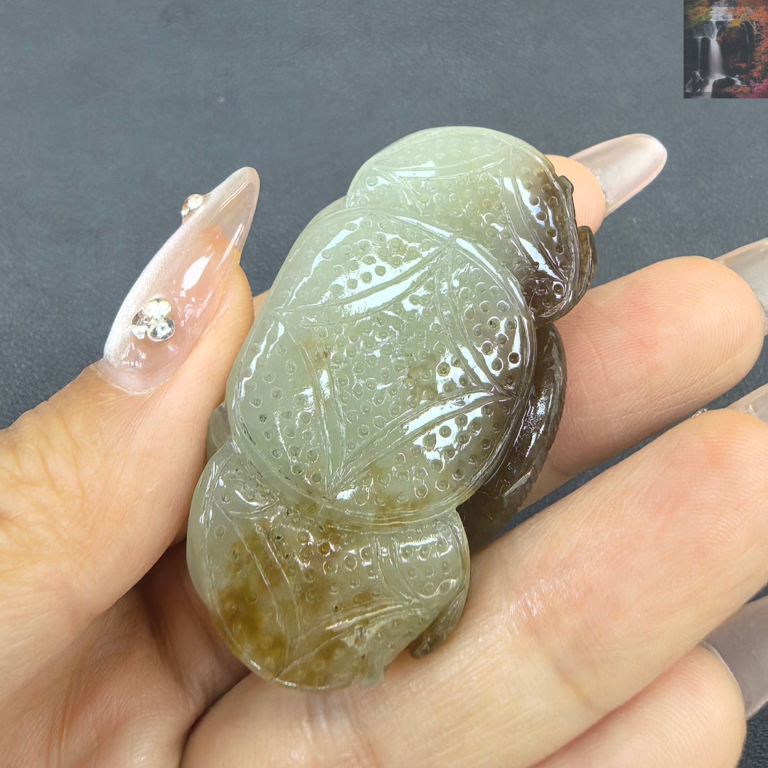 亀です 旧家蔵出し 和田玉細密彫 羊脂白玉 沁色自然 玉豬 彫刻 根付