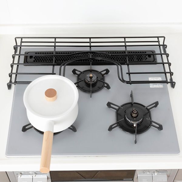 コンロ奥ラック 60cm用 ガスコンロ補助五徳 ホーロー製 ガスコンロ奥ラック コンロラック 補助五徳 ゴトク ガスコンロ コンロ台 一時置き ラック 棚 コンロ奥収納 キッチン収納 WWW_SKLAD-KIRPICHA_RU