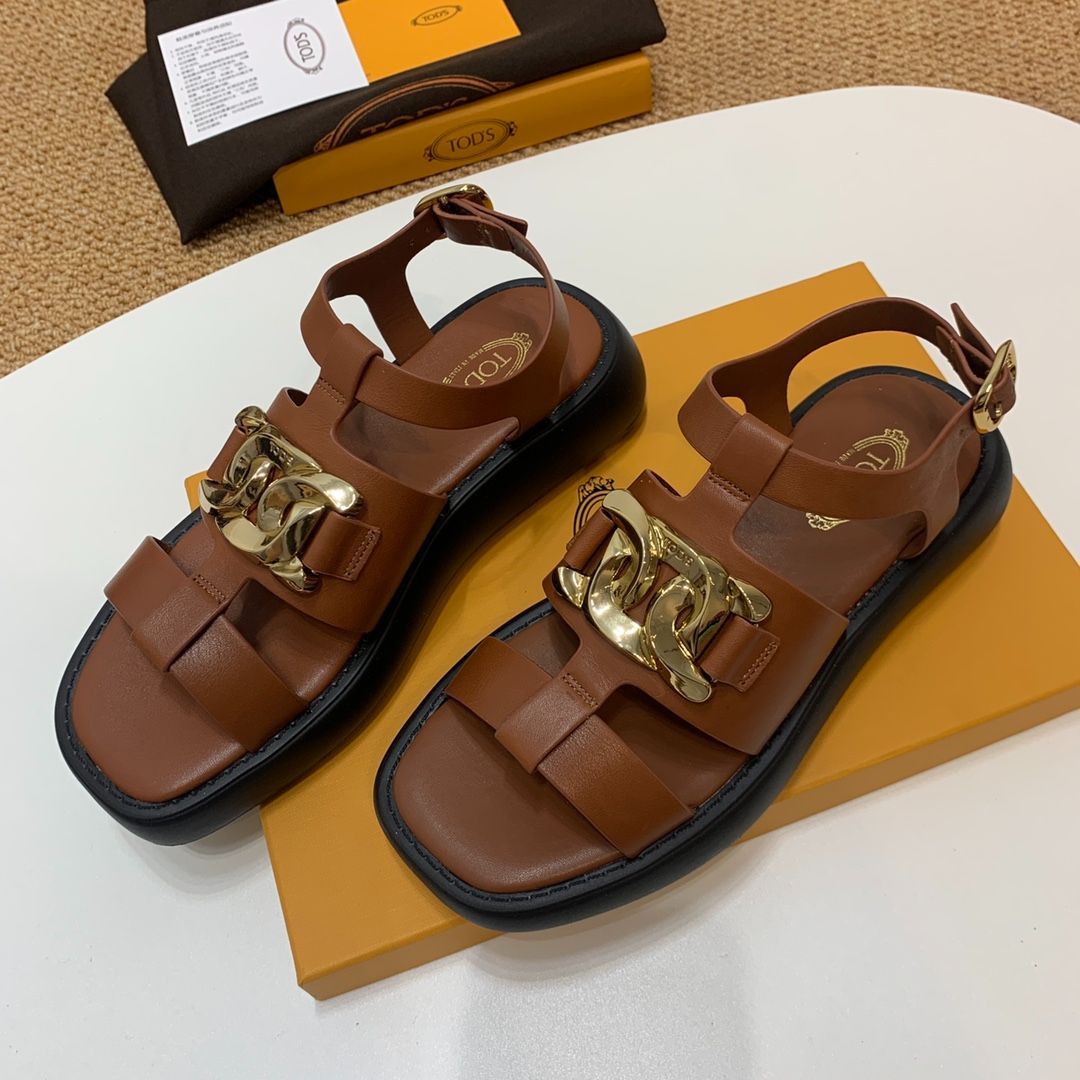 新品未使用】TOD'S レザーサンダル