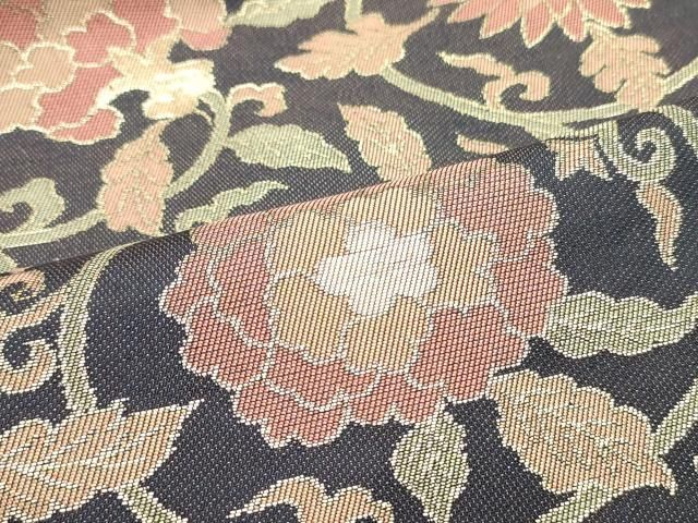 平和屋着物○全通柄九寸名古屋帯 更紗花唐草文 金糸