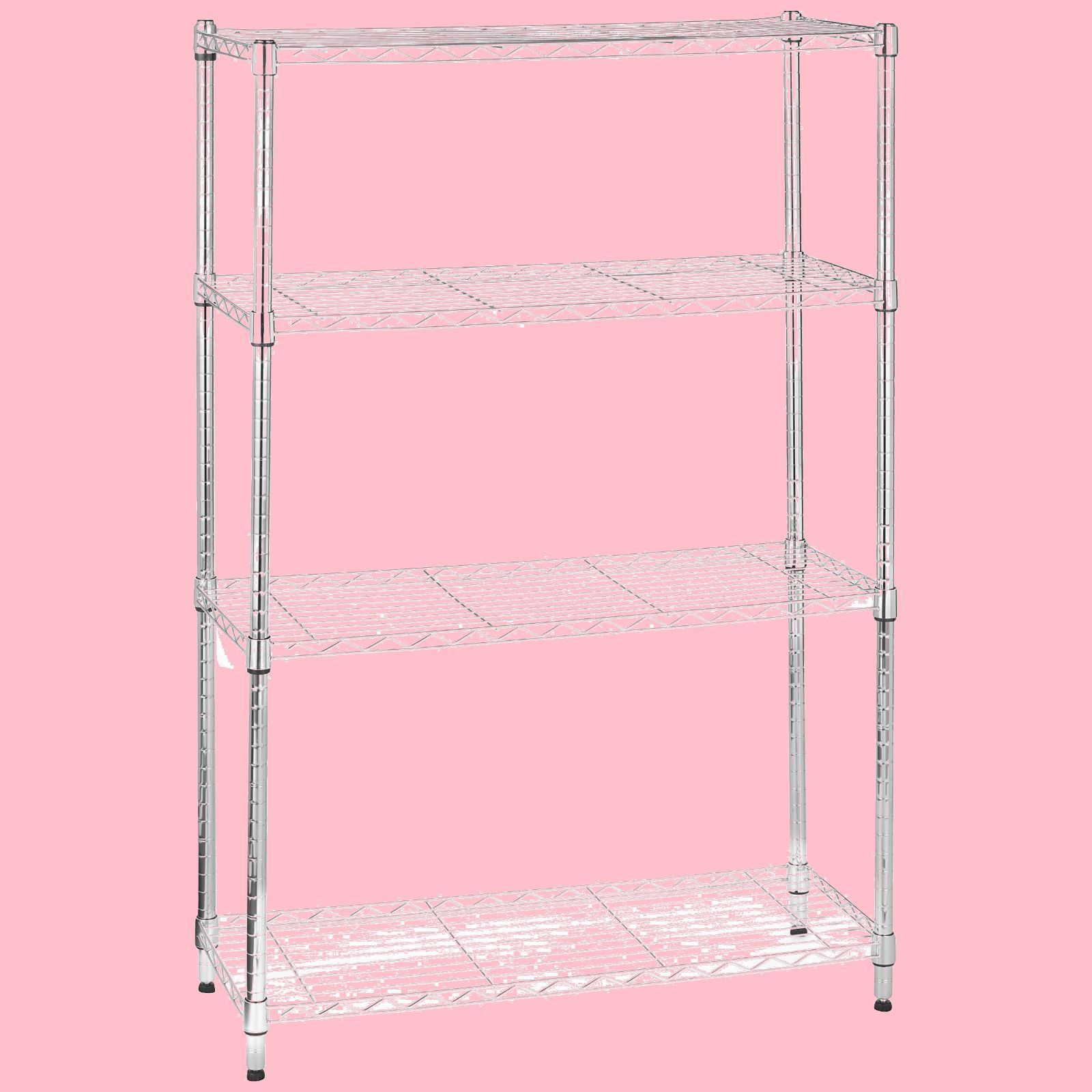 数量 4段スチールラック 棚 メタルラック 耐荷重635kg 幅91.4 ベーシック x 奥行35.6 x 高さ137.2cm クロム