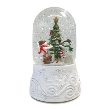 スノーマン-ツリー ミュージカル スノードーム クリスマス Roman