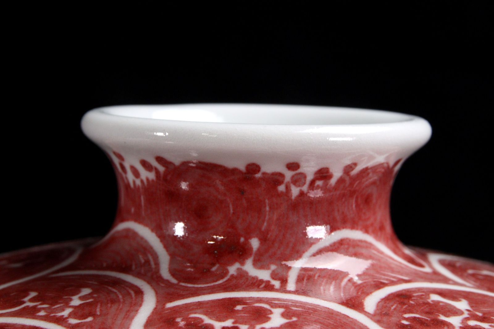 中国美術 清時代 清朝 辰砂 紅釉 色絵 小花瓶 花器 唐物 文房具