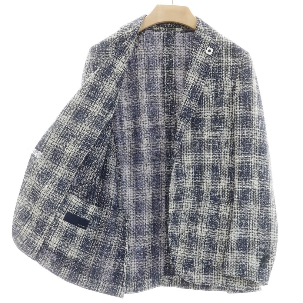中古】ラルディーニ LARDINI ウールコットン チェック ジャケット