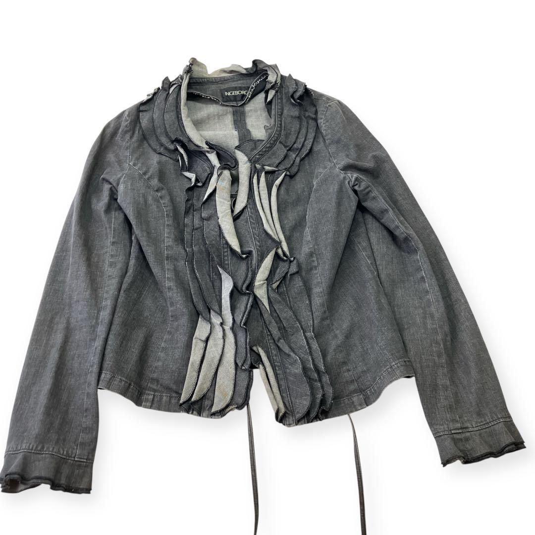 インゲボルグ カネコイサオ ピンクハウス フリル ジャケット S グレー