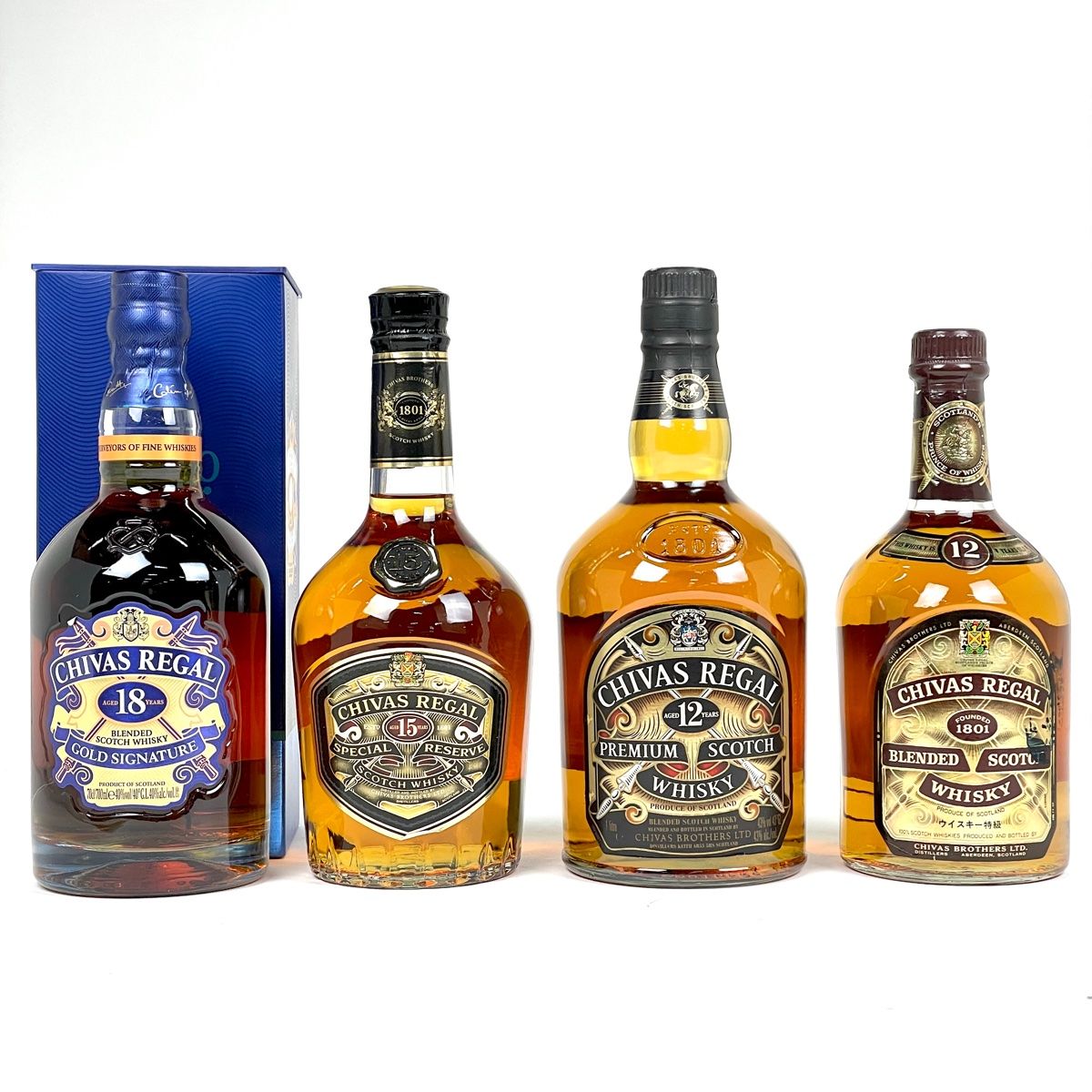 4本 シーバスリーガル CHIVAS REGAL シーバスリーガル 18年 ゴールドシグネチャー 15年 リザーブ 12年 スコッチ 700ml ウイスキー セット 古酒