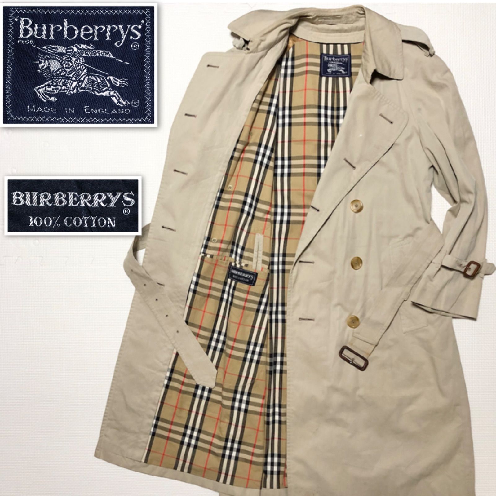 BURBERRY ベルト付 総ノバチェック ダブル トレンチコート BURBERRY ベルト付 総ノバチェック ダブル トレンチコート 【公式通販】