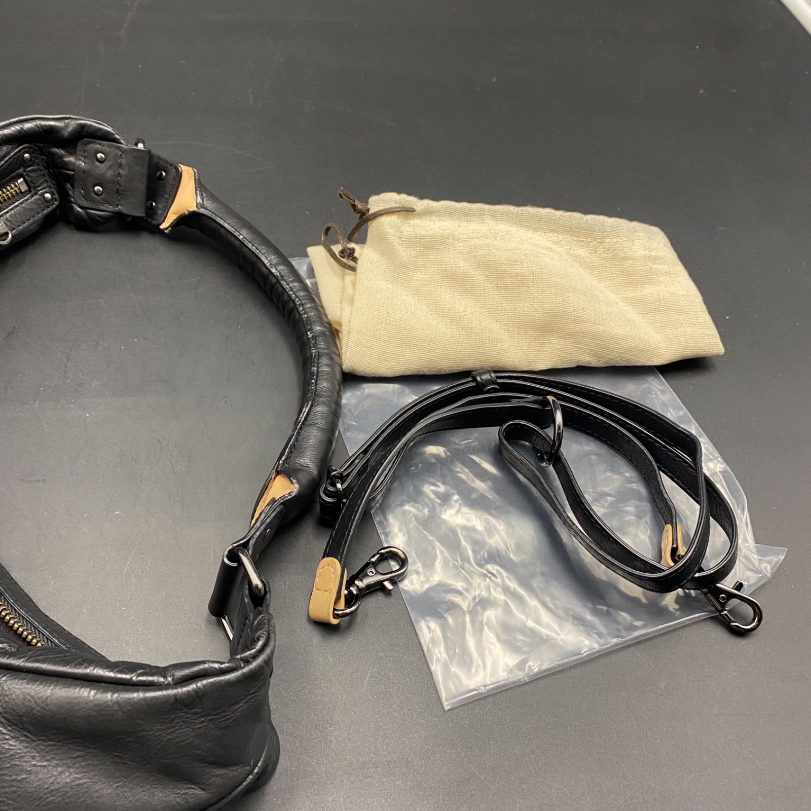 75 DIESEL ディーゼル ショルダーバッグ ブラック レザー - メルカリ