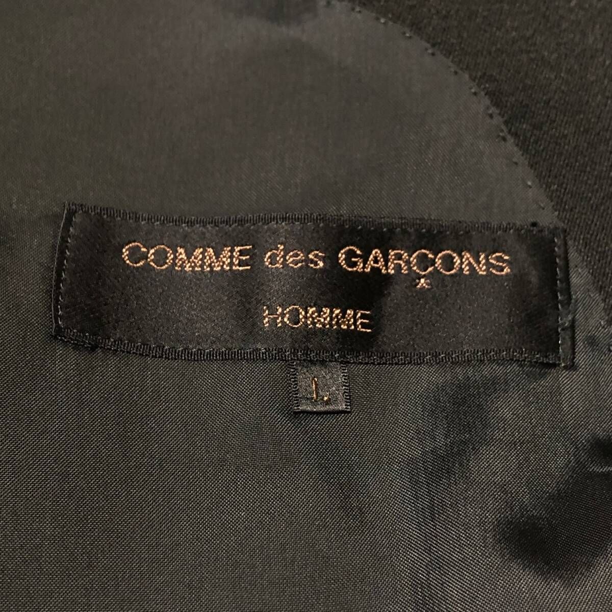 コムデギャルソンオム　製品洗い加工　ピーコート　黒　M ブラックラベル　田中期 COMME des GARCONS HOMME コムデギャルソンオム 24AW ウール