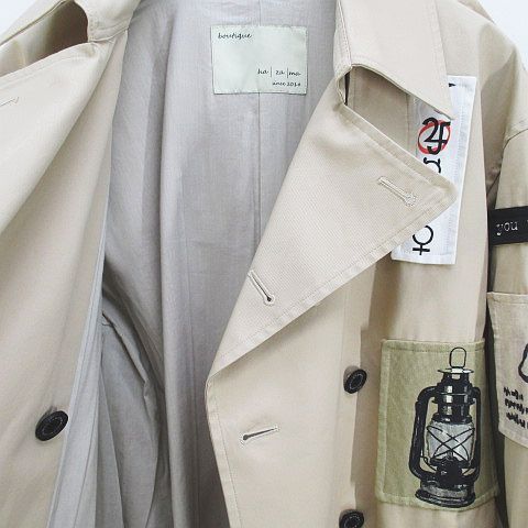 ハザマ ha|za|ma hazama ストア 祈跡的軌跡のトレンチコート ベージュ