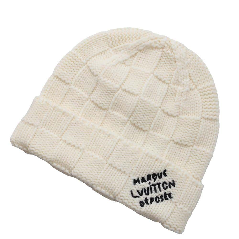 LOUIS VUITTON ダミエ ニット帽 ビーニー ニット帽 ニットキャップ