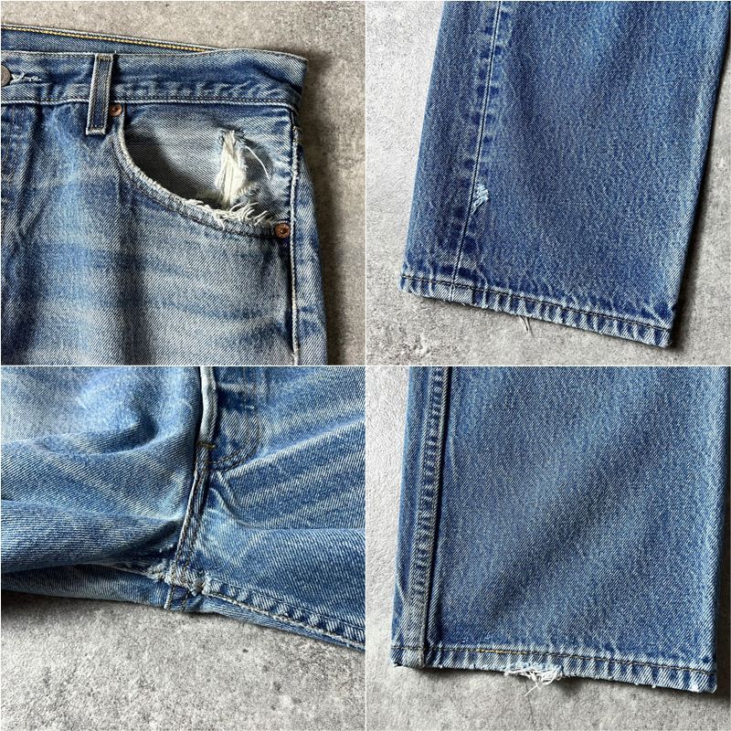 ヒゲ 00s Levis 501 ストレート デニム パンツ 36 32 / 00年代