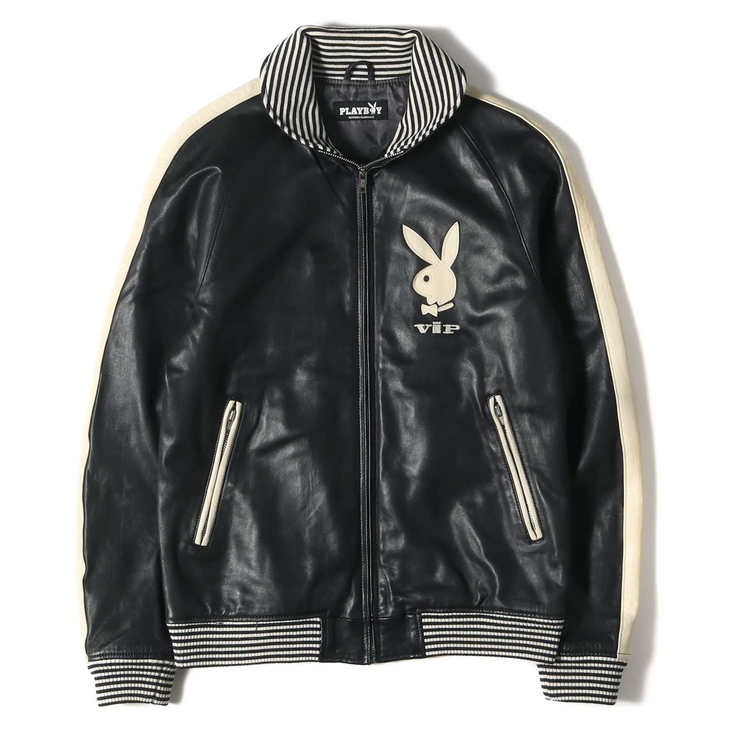 ヒステリックグラマー PLAYBOY VIP レザー バーシティジャケット M 