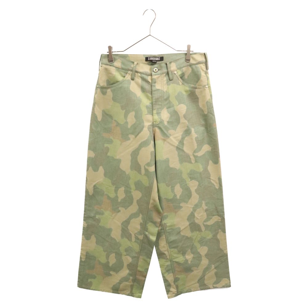 サンクアンズ 21 AW カモフラ ワイドロングパンツ グリーン -CAMO