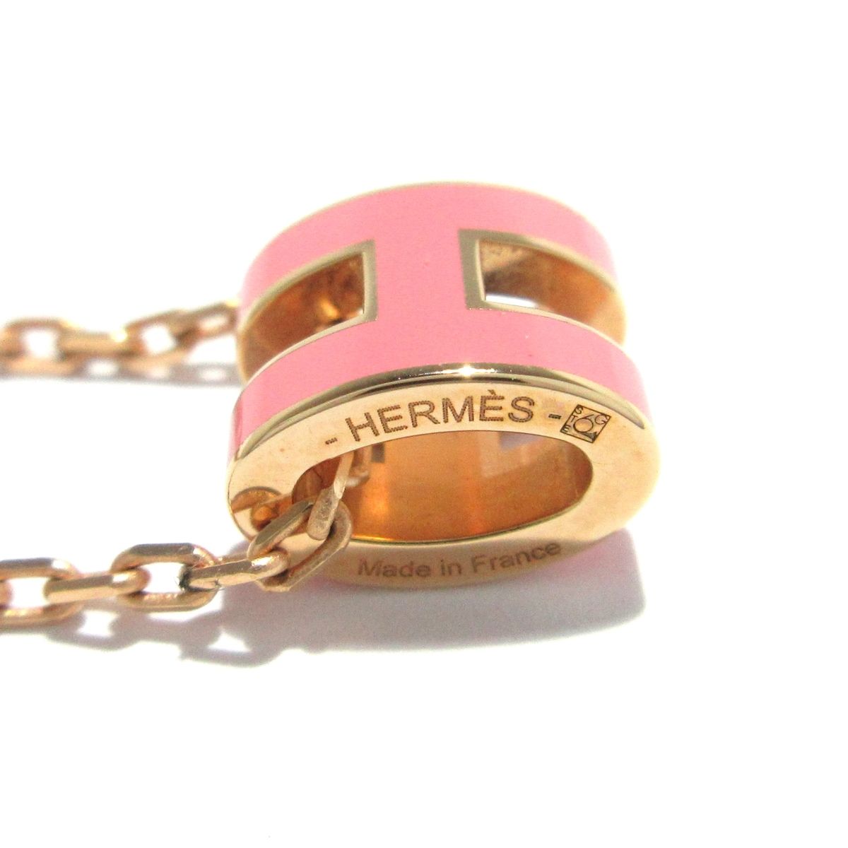 HERMES(エルメス) ネックレス美品 ミニポップアッシュ 金属素材 ピンクゴールド×ピンク - メルカリ