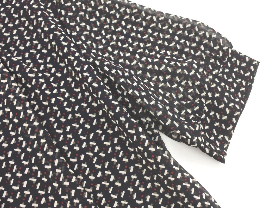 SOUP スープ シフォン 総柄 ブラウス シャツ size9/黒