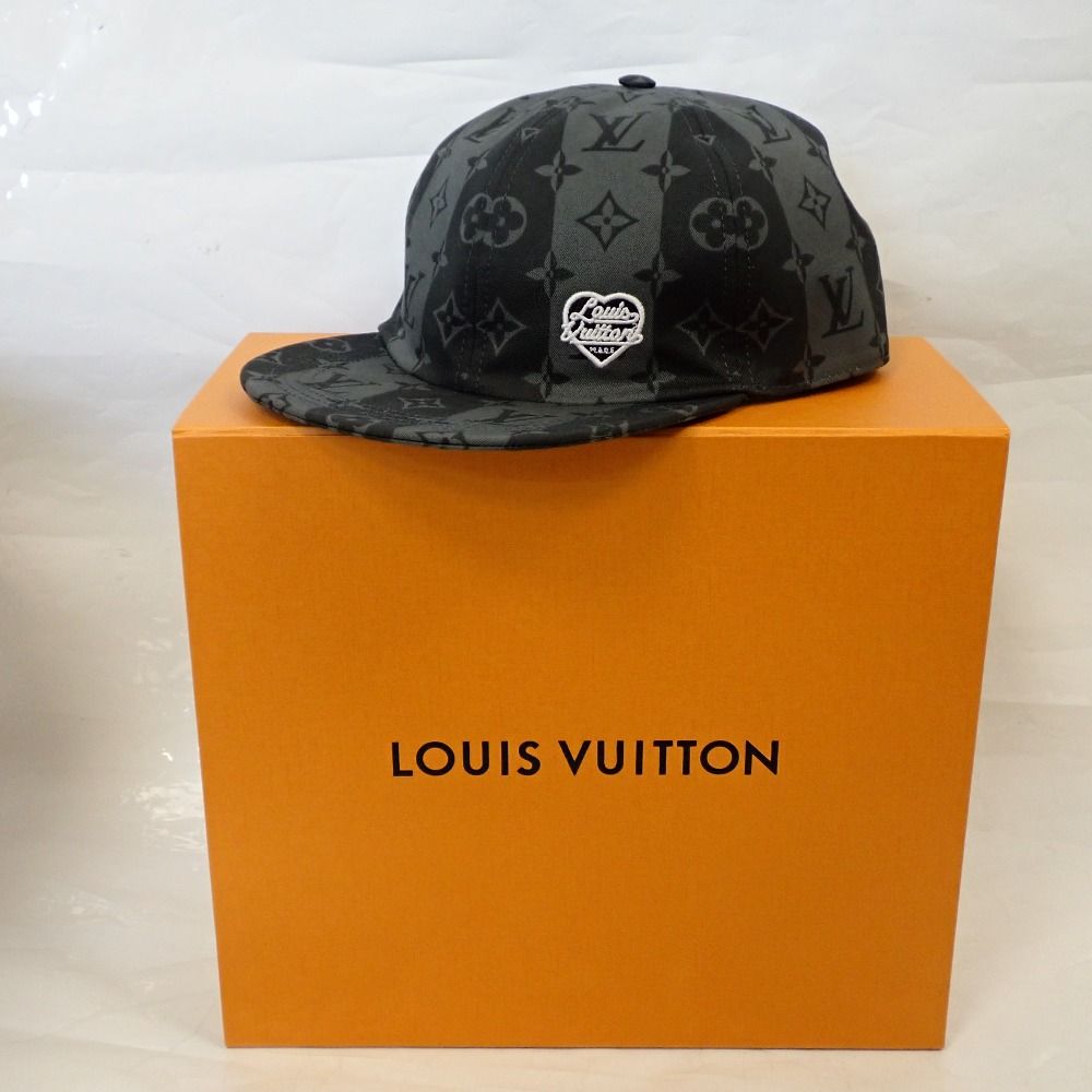 Th997482 ルイ ヴィトン キャップ LV MADE ストライプ NIGOコラボ MP3259 グレー×ブラック系 Lサイズ LOUIS VUITTON
