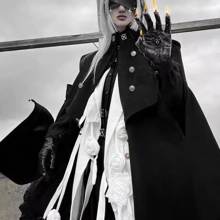 ゴシックスタイル ロリータ風 クリスマスコスチューム 暗黒系デザイン ヴィンテージマント＆ケープ 豪華ロング披肩 オリジナルキャラクター コスプレ 衣装 レディース 2025年特別 版