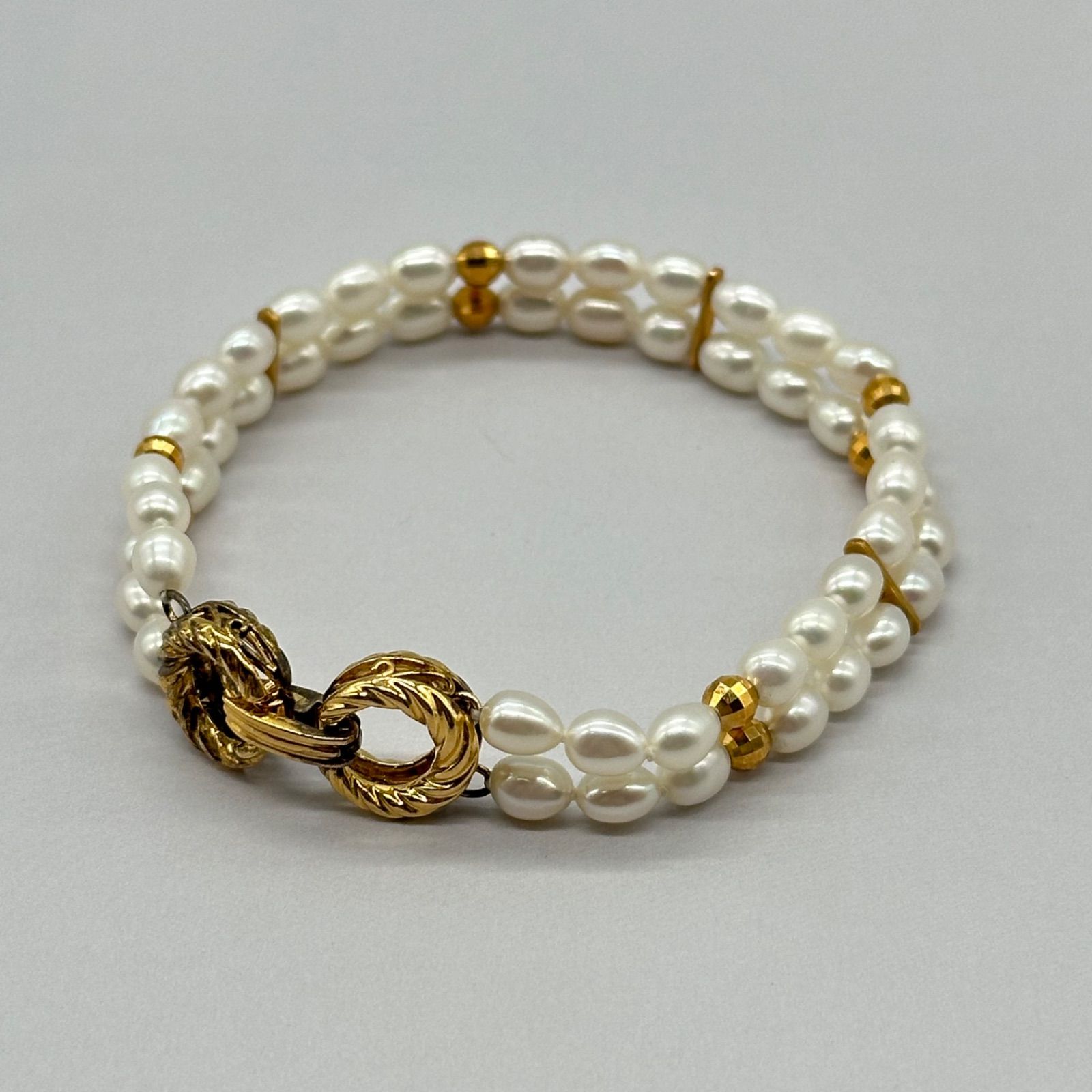 K18 18金 カラフル 淡水パール ブレスレット