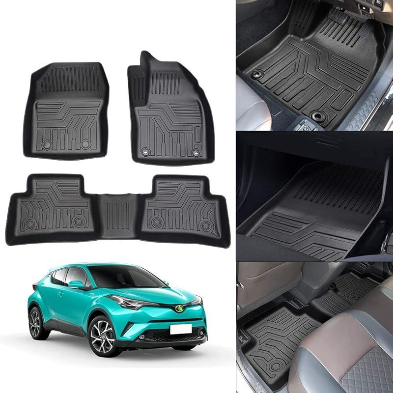 Cartist トヨタ C-HR 3Dフロアマット ハイブリッド専用 立体カーマット H28.12- CHR フロアマット 防水 耐摩擦 耐汚れ セカンドマット 抗菌 TPE素材 カスタムパーツ 車種専用設計 取付簡単 保護パー