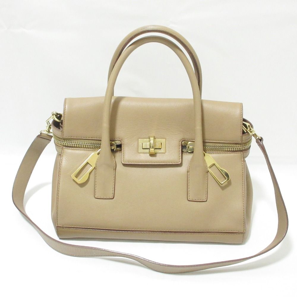 良品 Max Mara マックスマーラ マルゴー レザー ターンロック フラップ  