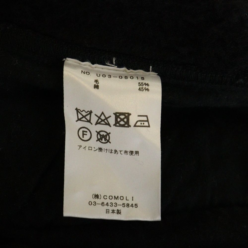 COMOLI (コモリ) 21AW C/W 裏毛 ワイド スウェットパンツ ブラック U03