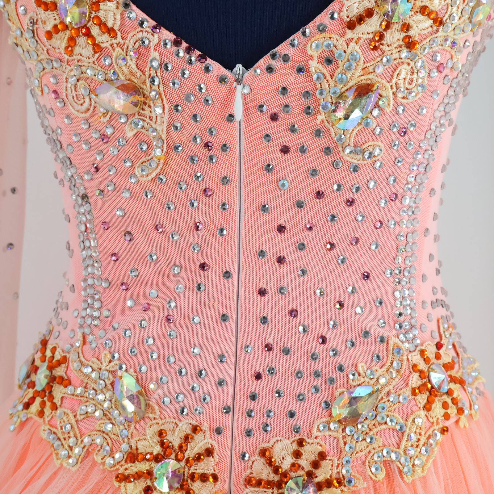 社交ダンス用ドレス ピンクオレンジ 社交ダンス用ドレス ピンクオレンジ 社交ダンス 衣装 ラテン ドレス