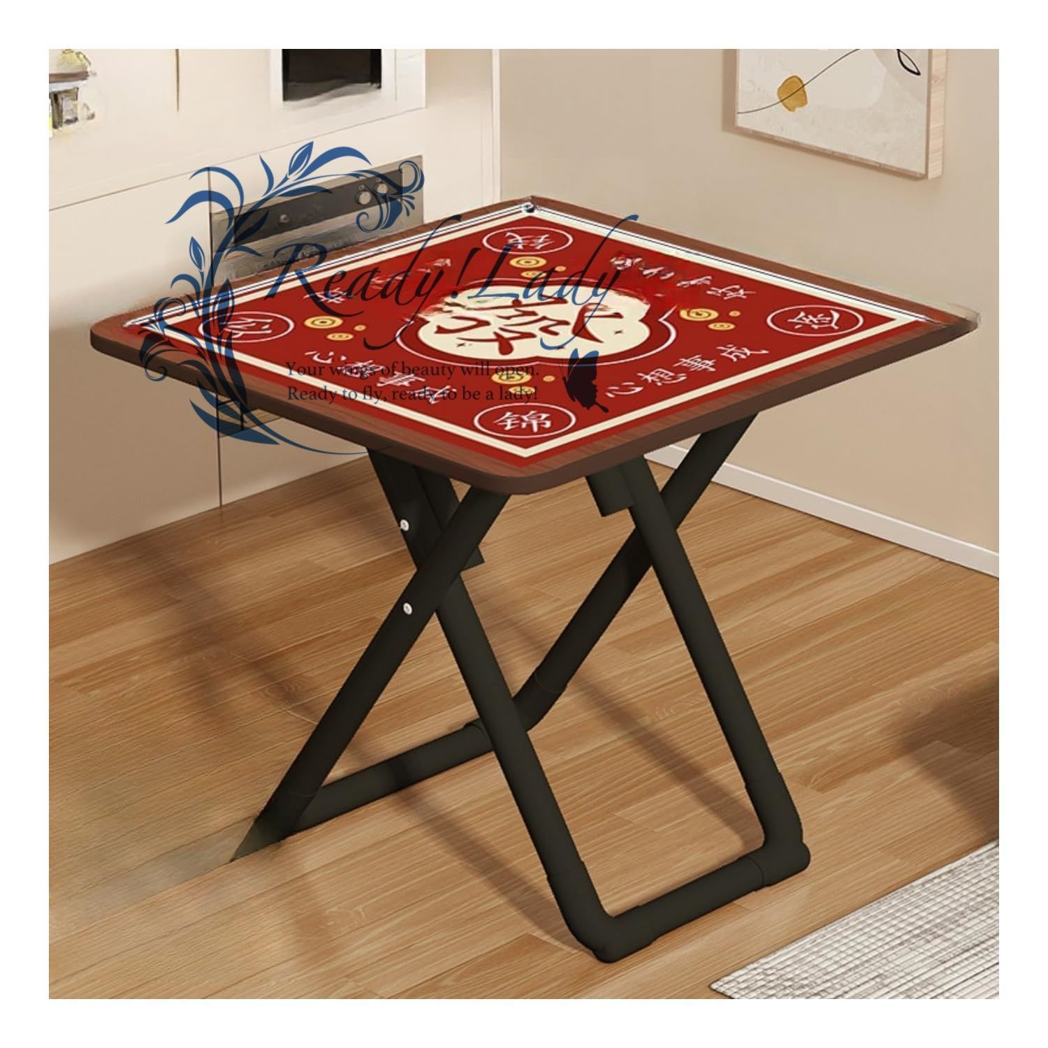 マージャンテーブル 折りたたみ麻雀卓 アウトドアマージャン 麻雀卓 ダイニングテーブル 折りたたみダイニングテーブル 小型 軽量 老人ホーム 手打ち用 携帯便利 アウトドア 旅行用 初心者 テーブルゲーム 80*80cm A ウォールナット色