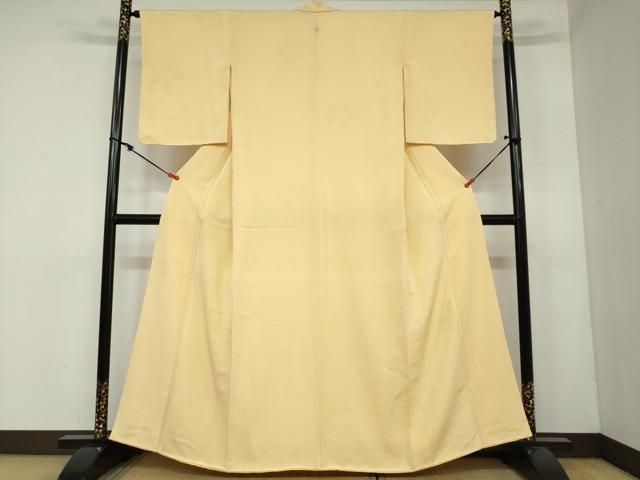 平和屋着物●上質な色無地 舞花地紋 萱草色 正絹 DAAY5415ud