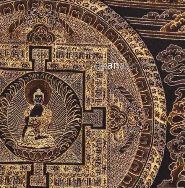 チベット密教 釈迦牟尼曼荼羅 金糸刺繍掛け軸 - メルカリ