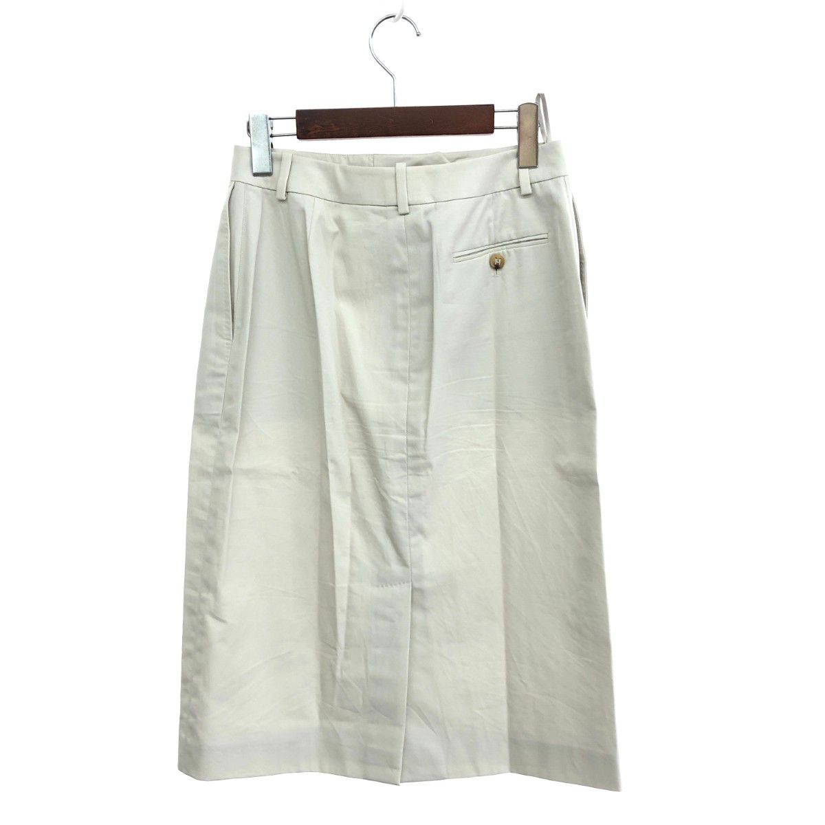 HERMES エルメス ステッチデザインスカート サイズ 38 グレージュ レディース 241006002442