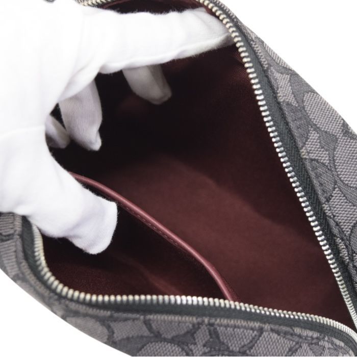 【Aランク】 コーチ COACH デンプシー ボクシー コスメティック ケース 20 シグネチャー ジャカード ウィズ ストライプ アンド コーチ パッチ キャンバス / レザー C9119 化粧ポーチ トラベルポーチ マルチケース レディース ブラック / ホワイト 正規品 美品 中古 mbi15006 コーチ COACH デンプシー ボクシー コスメティック ケース 20