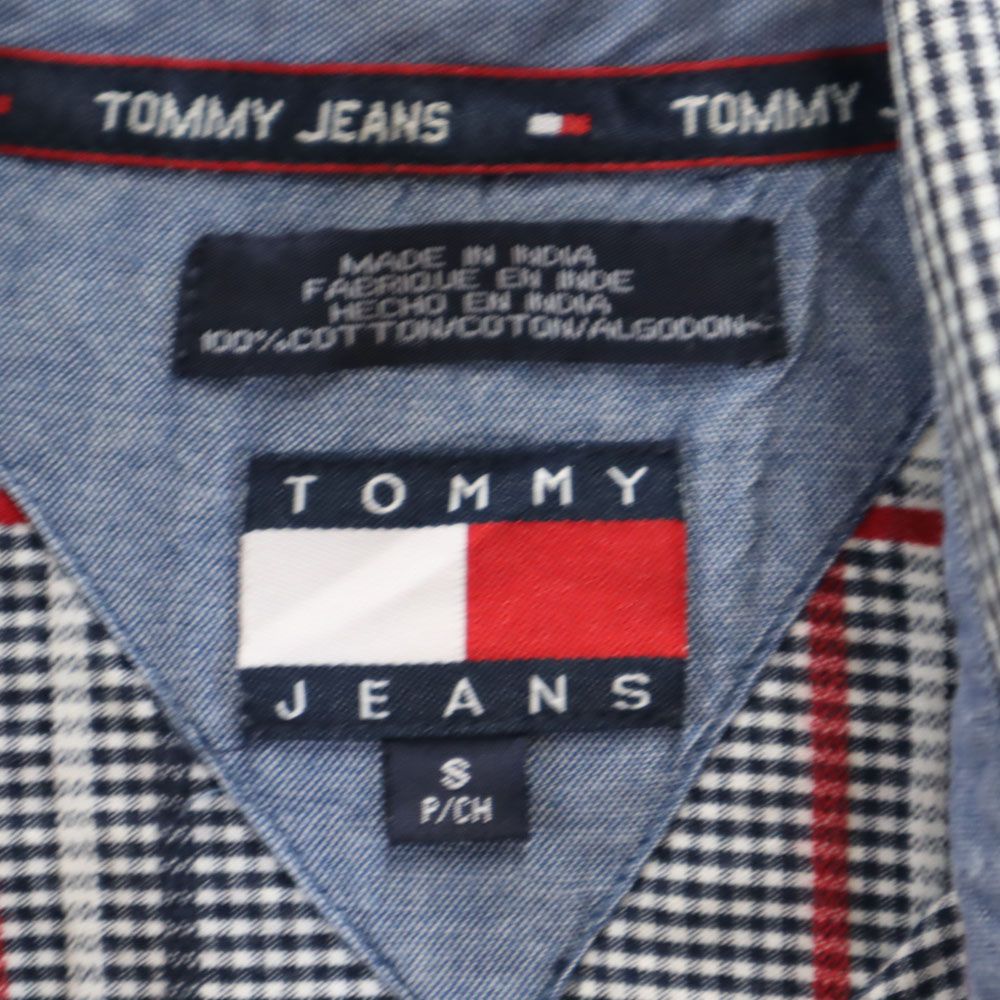 トミージーンズ チェック柄 長袖 ワークシャツ S ネイビー系 TOMMY JEANS メンズ