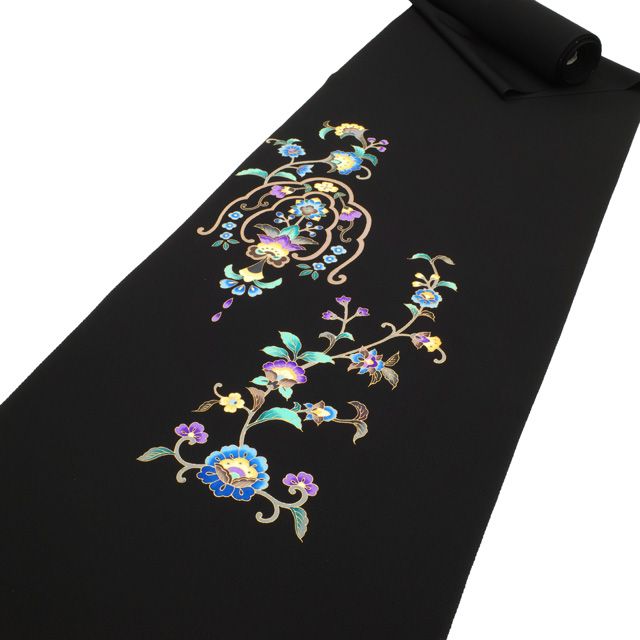 付け下げ 縫取り 金彩 手描 褐返色 正絹 反物 付け下げ 縫取り 金彩 手描 褐返色 正絹 反物