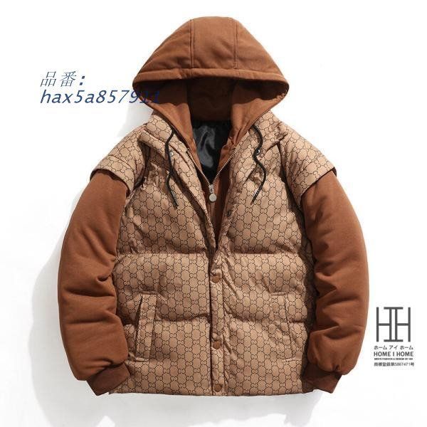 中綿コート メンズ 中綿ジャケット アウター フード メンズアウター 柄物 冬 タイリッシュ 冬服 フェイクレイヤード アウトドア hax5a857911