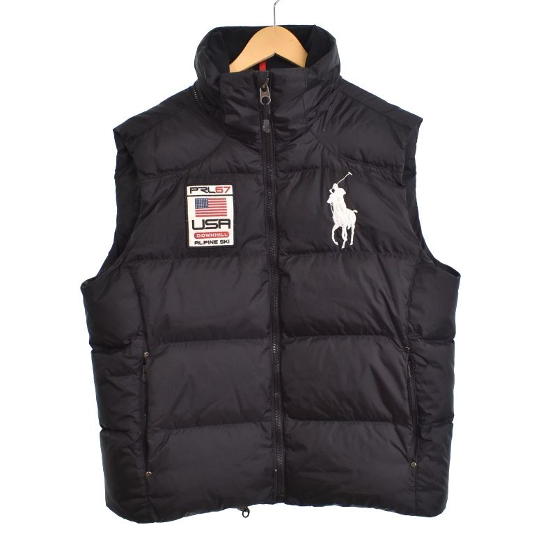 ラルフローレン RALPH LAUREN ダウンベスト ワッペン ポニー刺繡