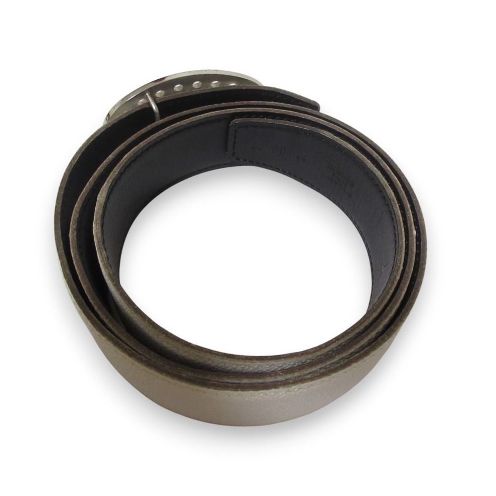 HERMES エルメス エブリン Hロゴ パンチングプレート レザー ベルト  