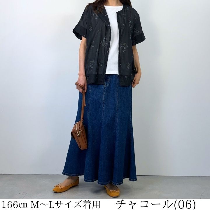 ブラウス 半袖 レディース 女性用 婦人服 トップス シャツ 五分袖 スタンドカラー プルオーバー プリント 大きいサイズ フラワープリント前あきブラウス シャツ ブラウス レディース 五