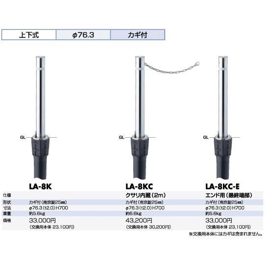 サンポール バリカー LA-8K ステンレス製リフター上下式76.3mm サンポール製