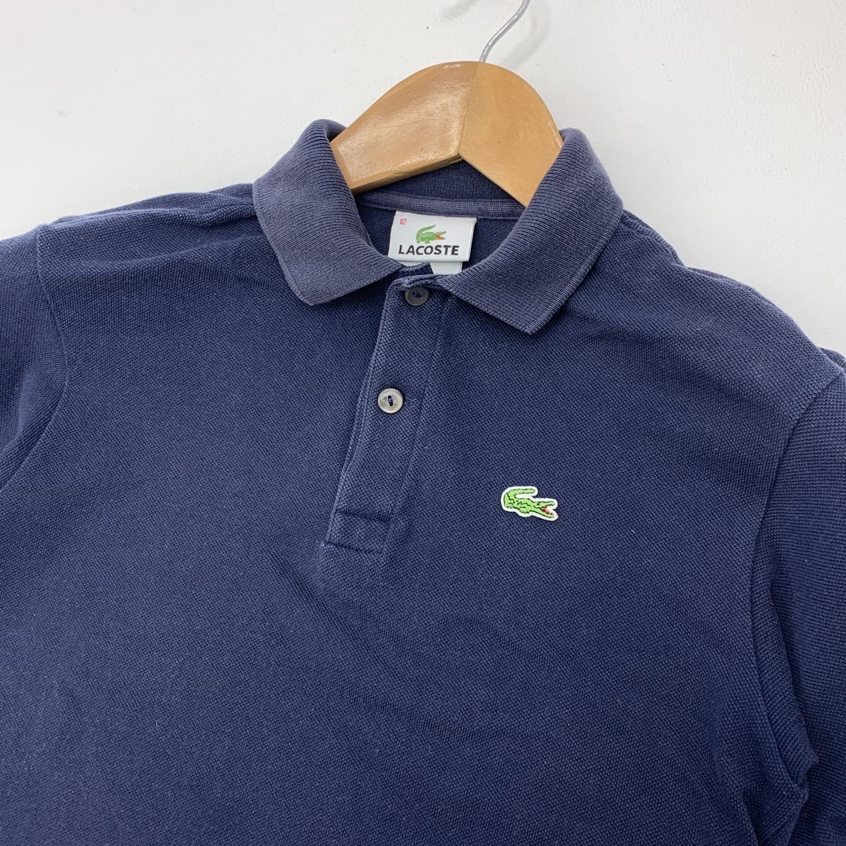 LACOSTE ポロシャツ US 5 ラコステ LACOSTE ポロシャツ 半袖 紺 ネイビー 12 ユースサイズ