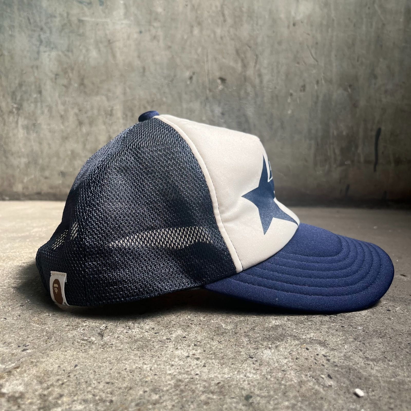 A BATHING APE ネイビーキャップ A BATHING APE BAPE STA MESH CAP アベイシングエイプ