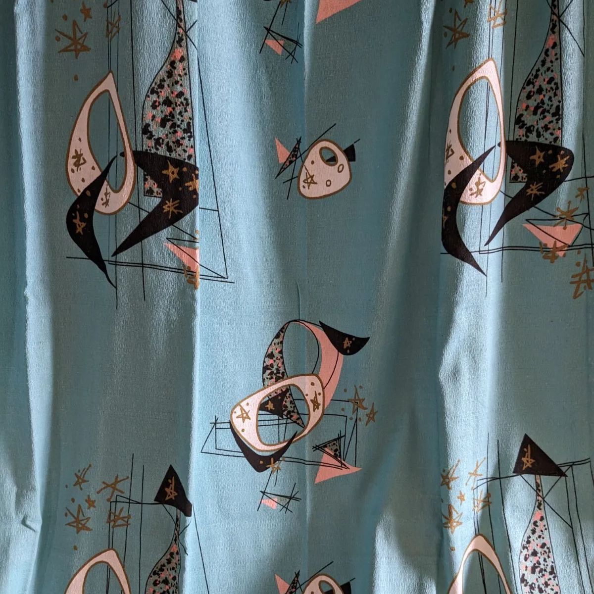 50's柄マルチカバー2枚 ブルーパレット