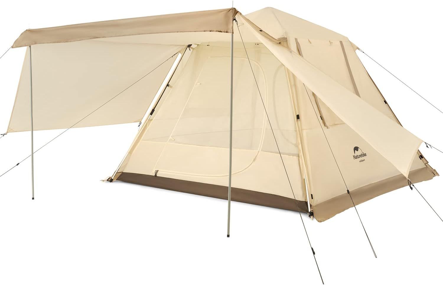 Naturehike 公式 ワンタッチ テント 大型 2～6人用 ‎ロッジ型 UPF50+ パークテント キャンプ 設営簡単 uvカット 自立式  2重層 耐水圧PU2000/3000 2つの前室 初心者向け 前室ポール付き キャンピング アウトドア - メルカリ