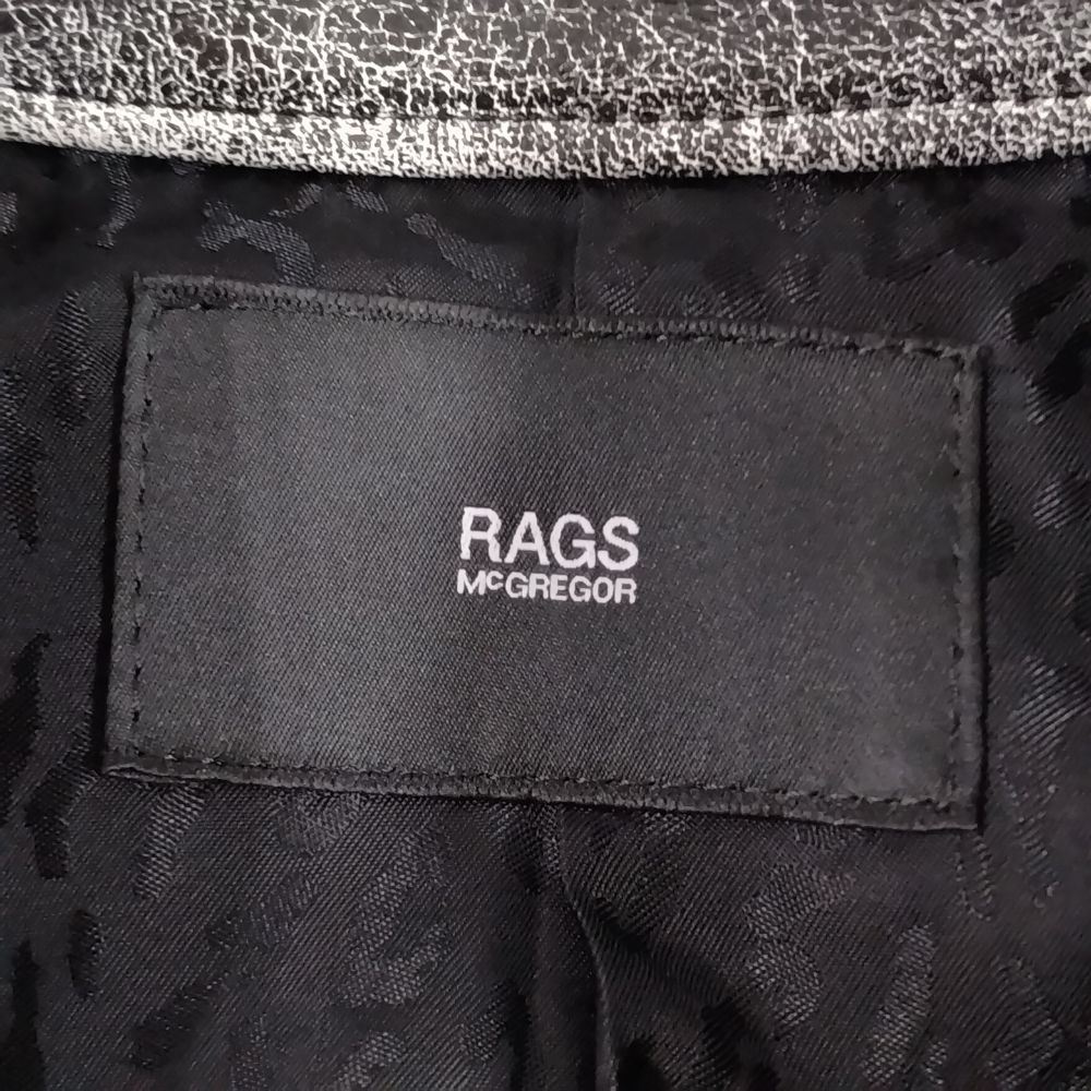 RAGS MCGREGOR ラグスマックレガー 品番 211147604 加工 レザー ライダースジャケット 黒×白 サイズM 正規品 / 34008